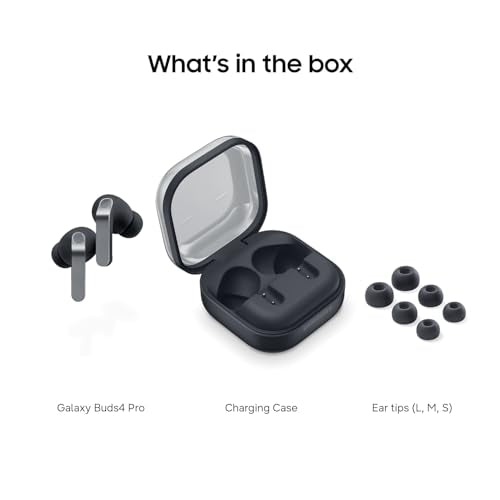 Samsung Galaxy Buds 4 Pro (2026) AI True Wireless Bluetooth Earbuds, Hi-Res Audio, 2-Way Speaker, ANC 2.0, Optimized Comfort, IP57, Live Translation, Black [US Version, 2 Yr Warranty]