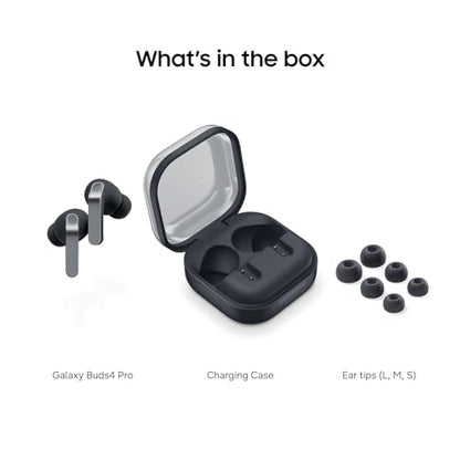 Samsung Galaxy Buds 4 Pro (2026) AI True Wireless Bluetooth Earbuds, Hi-Res Audio, 2-Way Speaker, ANC 2.0, Optimized Comfort, IP57, Live Translation, Black [US Version, 2 Yr Warranty]