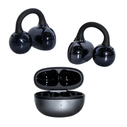 Open Ear M30 Earbuds, Bluetooth 6.0 Wireless Ultra Audio, ENC AI Air Conduction Headphones, 60H Playtime, Stereo Sound, Touch Control, Premium Clip-On Open-Ear Earphones for Office & Daily Use, Black