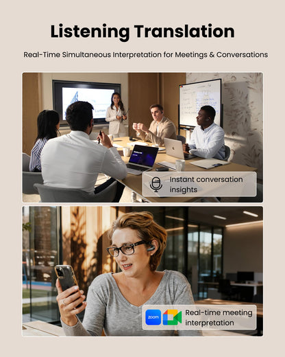 iflytek AI Translation Earbuds, for Global Business and Travel, Bone Conduction Voice Isolation in Noise, 60 Languages for Real-Time Face-to-Face, Calls & Meetings, Easy Setup via iOS/Android App