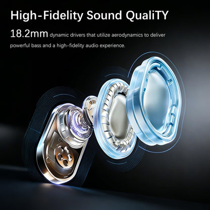 Essonio Open Ear Headphones Wireless Bluetooth 6.0, DT9.0 Directional Sound Earbuds with Ear Hooks 35H Playtime ENC Mic, IPX5 Waterproof for Running Workout Black