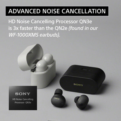 Sony WF-1000XM6 The Best Truly Wireless Noise Cancelling Earbuds (2026 Model), Bluetooth in-Ear Headphones, with Studio-Quality Sound, Up to 24 Hours of Battery Life, Platinum Silver